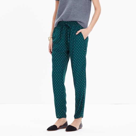 Madewell track pants, green print, size S - Picture 1 of 3